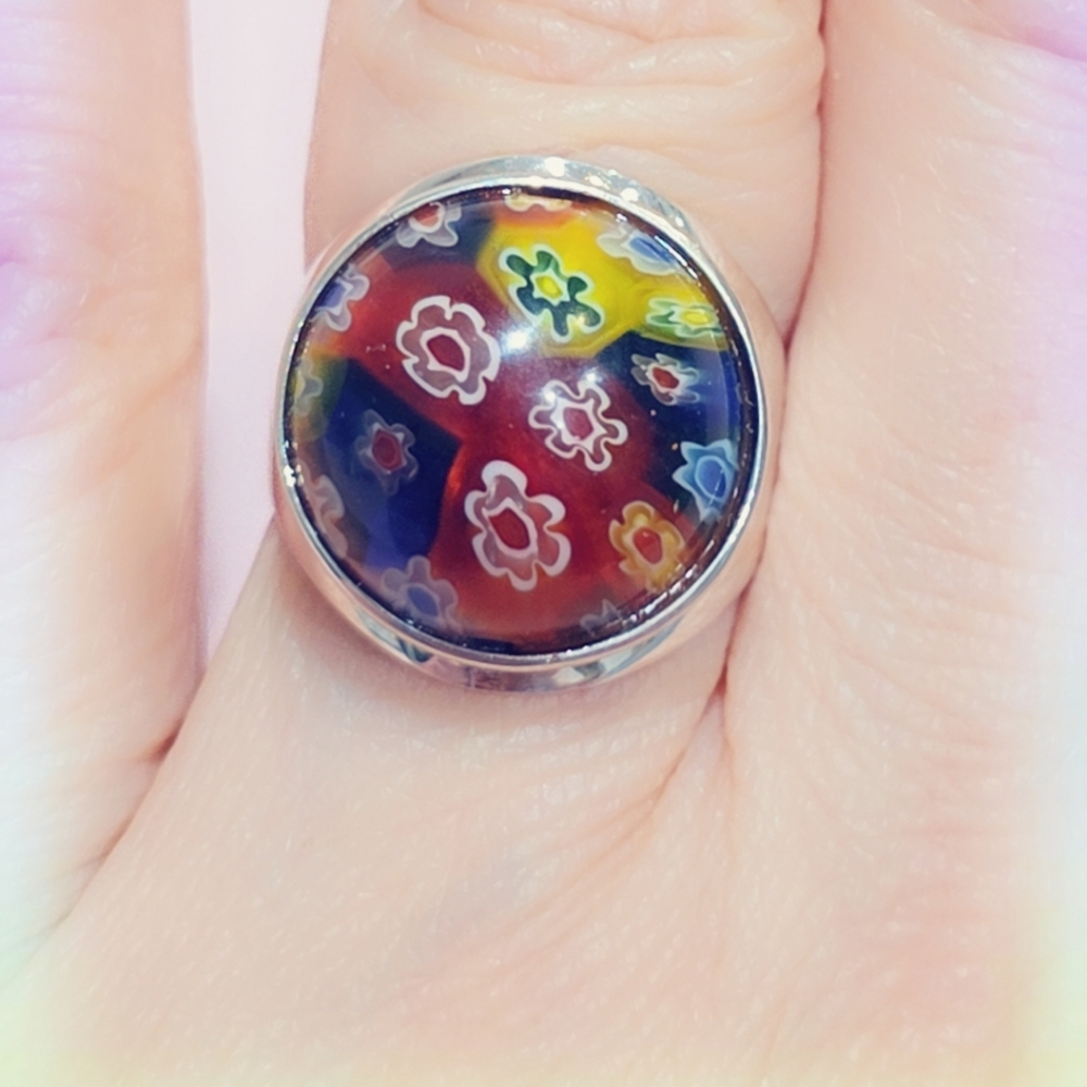Murrine Sterling Gemstone Ring
